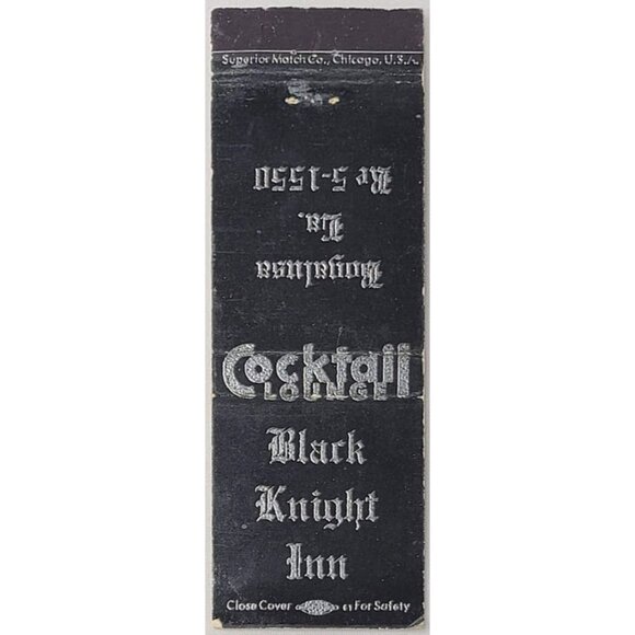 Front Strike Matchbook Cover Black Knight Inn Bagalusa LA Louisiana - Picture 1 of 5
